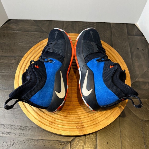 NIKE MEN’S PG 2 HOME (GS) BLUE ORANGE CLASSIC BASKETBALL SNEAKER SIZE US 9 . - Picture 8 of 11